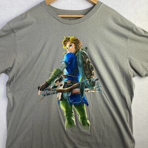 Zelda Breath of the Wild T-Shirt Men's Gray Round Neck Size XXL Short Sleeve